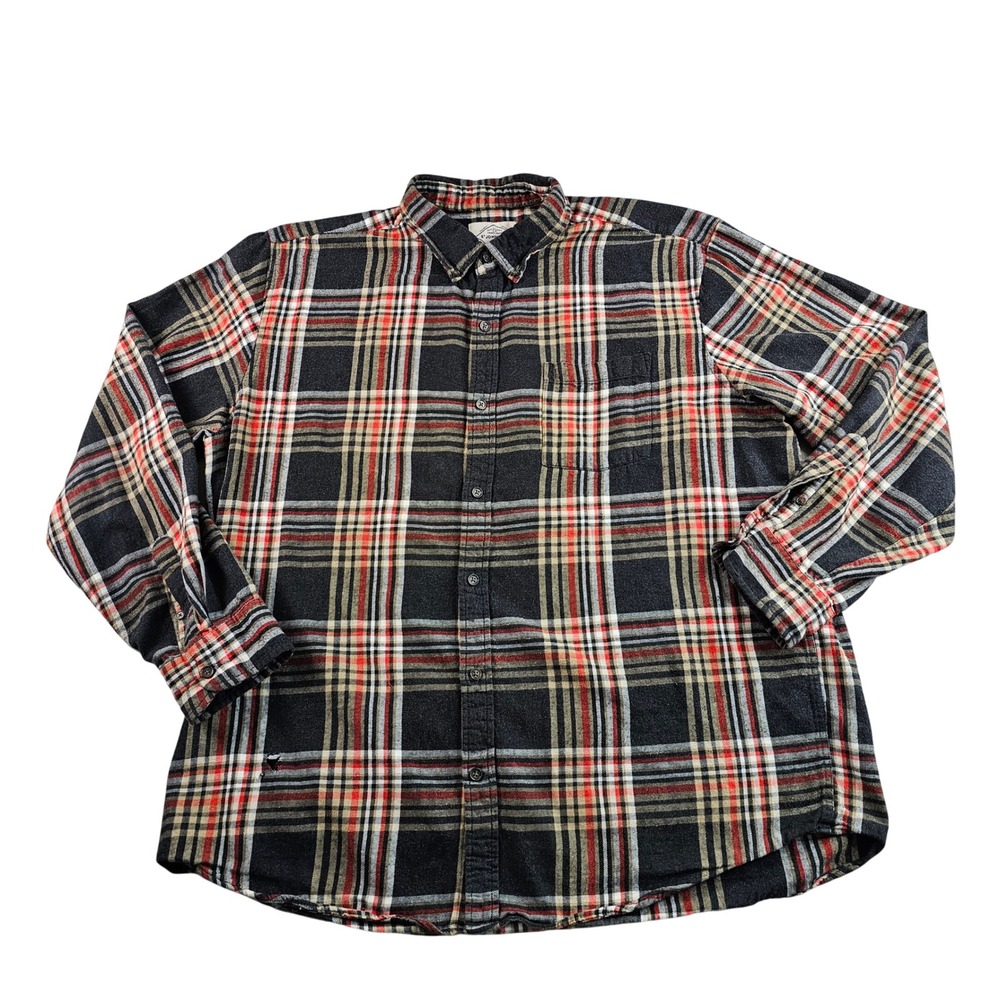 ST‎ JOHN'S BAY Plaid Flannel Shirt Mens Sz XXL Multicolor Super Soft Cotton